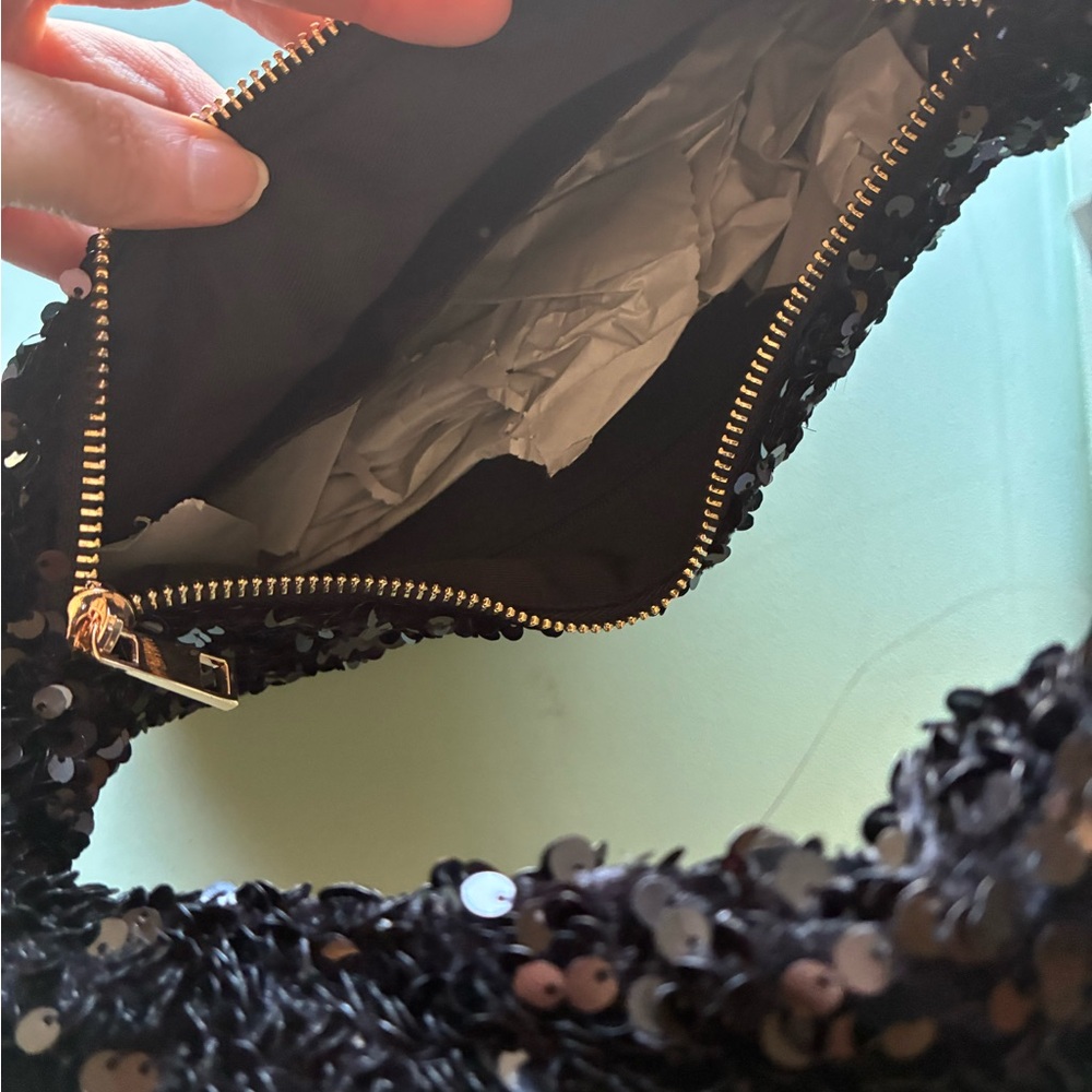 NWT Anthropologie Black sequin hobo Handbag Edition - Picture 11 of 15